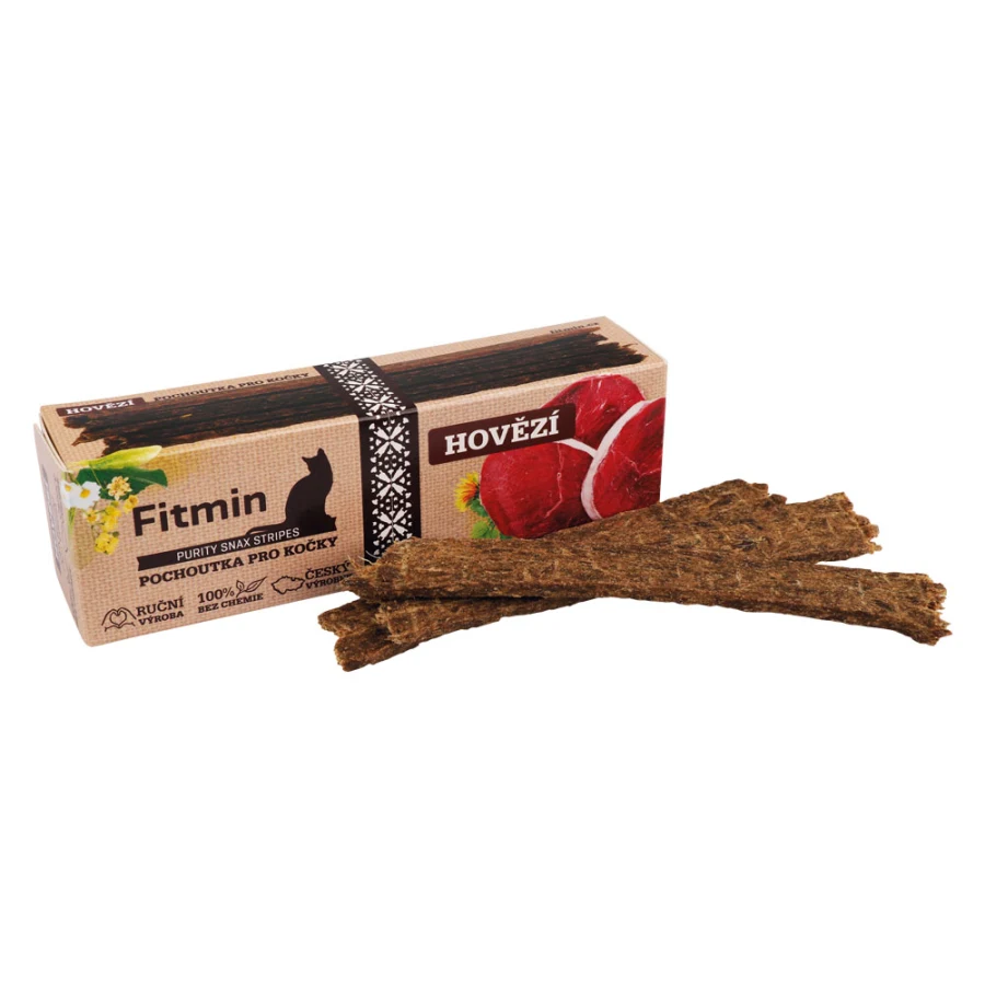 Fitmin Purity Snax Stripes Hovädzí pamlsok pre mačky 35 g