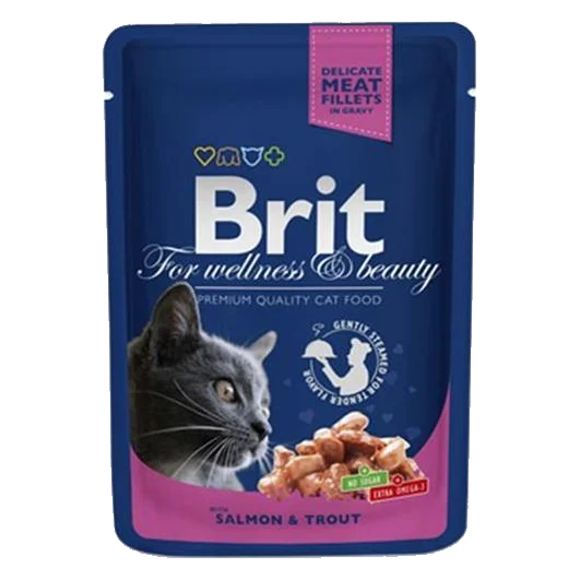 BRIT Premium cat Kapsička Adult Salmon & Trout 100 g