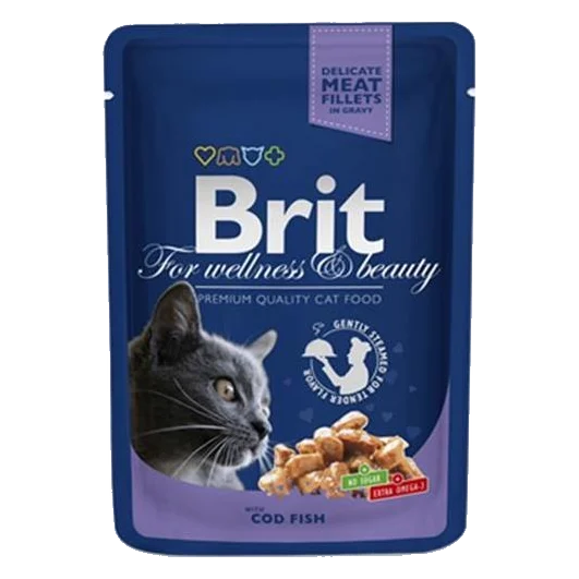 BRIT Premium cat Kapsička Adult Cod Fish 100 g