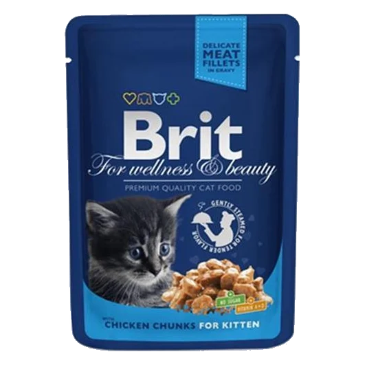 BRIT Premium cat Kapsička Kitten Chicken Chunks 100 g