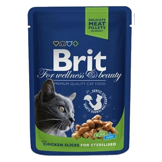 BRIT Premium cat Kapsička Sterilised Chicken Slice 100 g