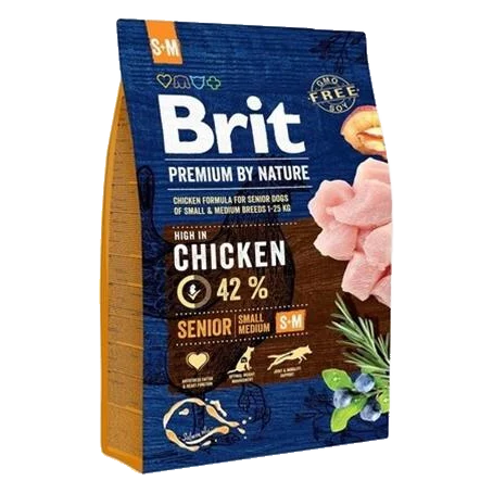 Brit Premium by Nature dog Senior S+ M 3 kg
