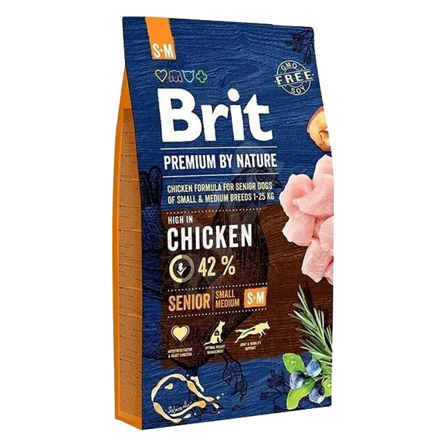 Brit Premium by Nature dog Senior S+ M 8 kg
