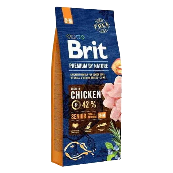 Brit Premium by Nature dog Senior S+ M 15 kg