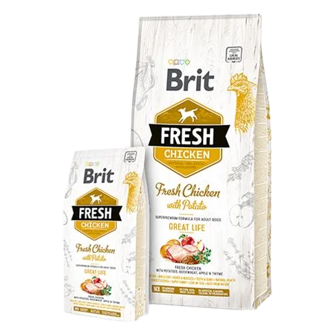 BRIT Fresh Adult Great Life kura so zemiakom 12 kg