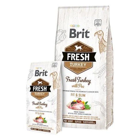 BRIT Fresh Light Fit & Slim morčacie s hráškom 12 kg