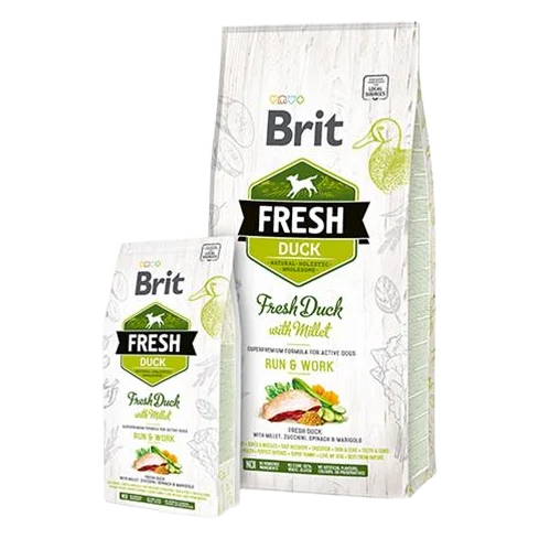 BRIT Fresh Active Run & Work kačacie s prosom 12 kg