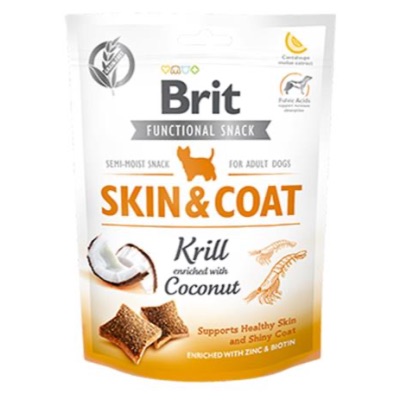 Pamlsok Brit Care Dog Functional Snack Skin and Coat Krill 150 g