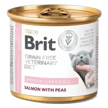 Brit Veterinary Diets GF cat Hypoallergenic 200 g konzerva