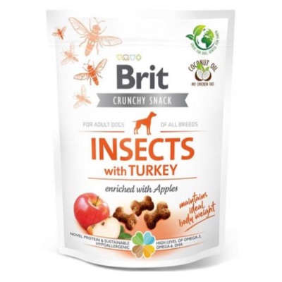 Pamlsok Brit Care dog Crunchy Cracker Insect with Turkey and Apples 200 g