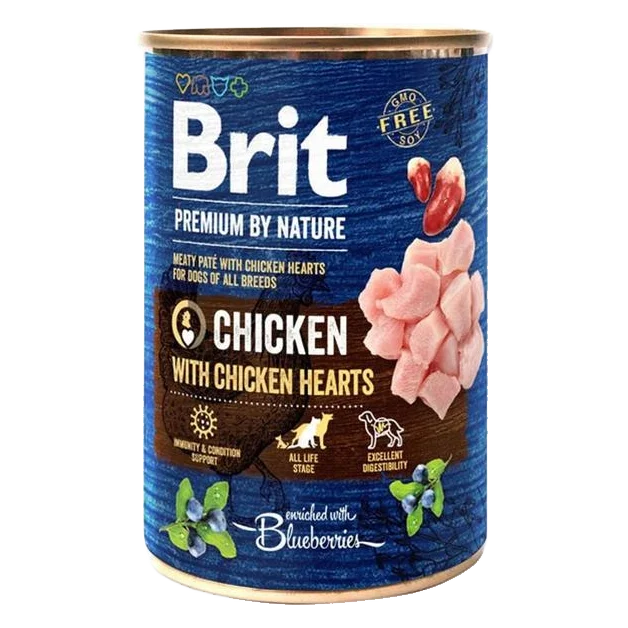 Brit Premium by Nature dog Chicken with Hearts 6 x 400 g konzerva