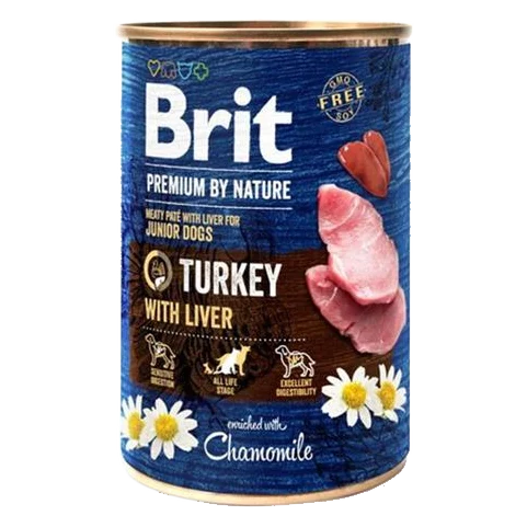 Brit Premium by Nature dog Turkey with Liver 6 x 400 g konzerva