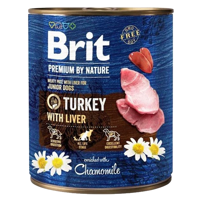 Brit Premium by Nature dog Turkey with Liver 6 x 800 g konzerva