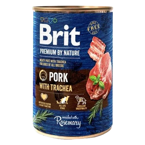 Brit Premium by Nature dog Pork with Trachea 6 x 400 g konzerva