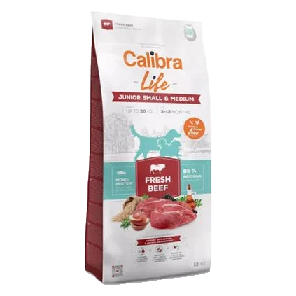 Calibra Dog Life Junior Small & Medium Fresh Beef 12 kg