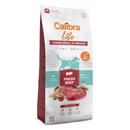 Calibra Dog Life Junior Small & Medium Fresh Beef 2,5 kg