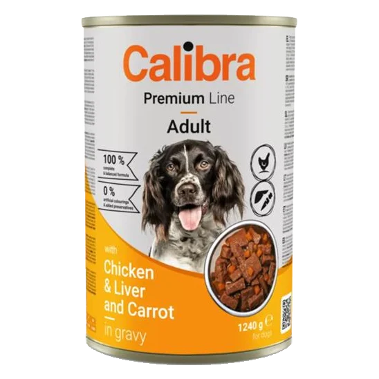 Calibra KONZERVA dog Adult Premium Kura & pečeň 1240 g