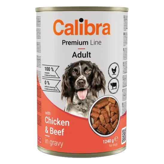 Calibra KONZERVA dog Adult Premium Kura & hovädzie 1240 g