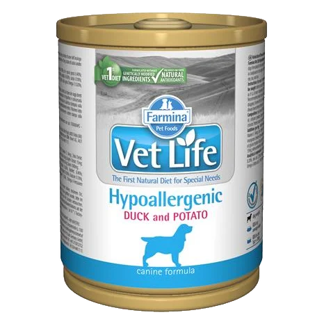 Farmina Vet Life dog hypoallergenic duck & potato konzerva 300 g