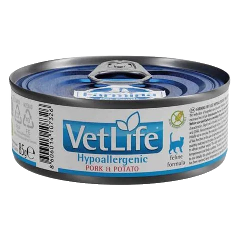 Farmina Vet Life cat hypoallergenic pork & potato konzerva 85 g