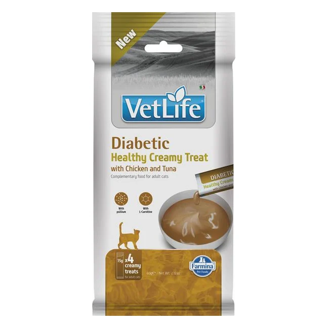 Pamlsok Farmina Creamy Vet Life Cat Diabetic with Chicken & Tuna 60 g