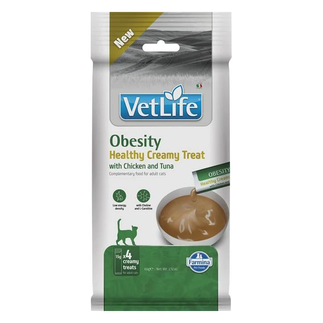 Pamlsok Farmina Creamy Vet Life Cat Obesity with Chicken & Tuna 60 g