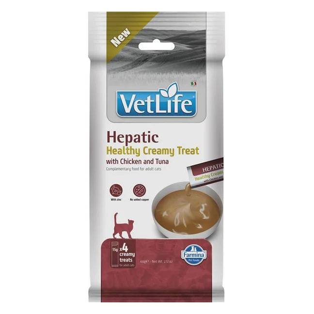 Pamlsok Farmina Creamy Vet Life Cat Hepatic with Chicken & Tuna 60 g