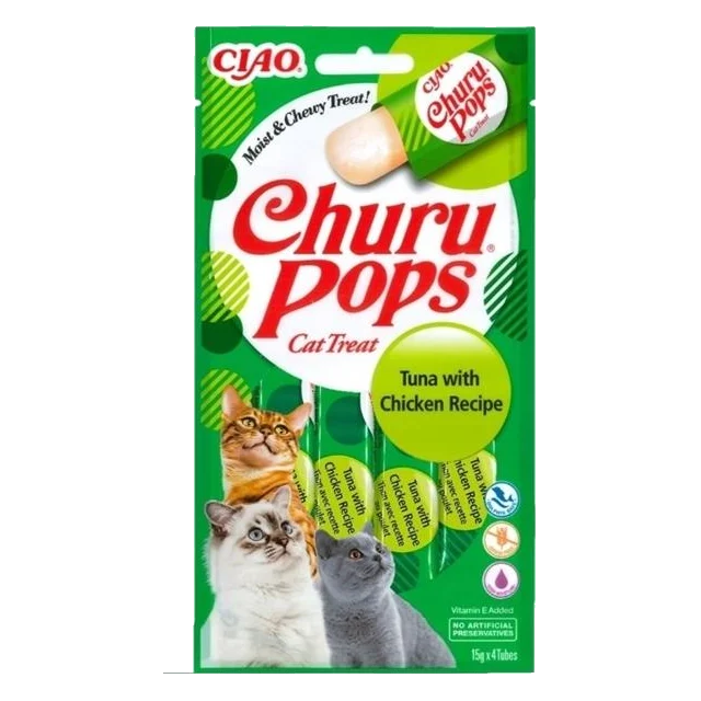 Pamlsok Inaba Churu Pops cat Tuniak s kuraťom 4 tuby 60 g