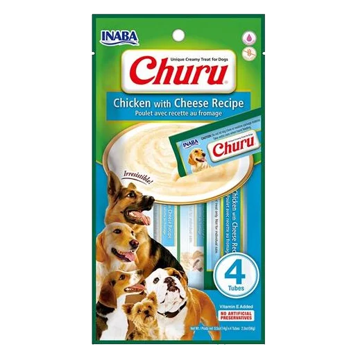 Pamlsok Inaba Churu Pyré dog Kura so syrom 4 tuby 56 g