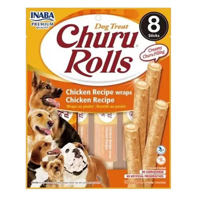 Pamlsok Inaba Churu Rolls dog Kura 8 ks 96 g