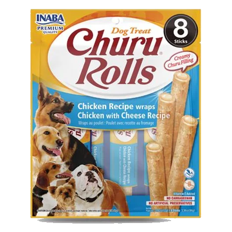Pamlsok Inaba Churu Rolls dog Kura so syrom 8 ks 96 g