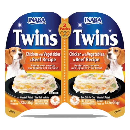 Inaba Twin Packs Dog Kapsička Kura so zeleninou a hovädzím mäsom 80 g