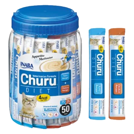 Pamlsok Inaba Vet Churu Diet cat Kura a Tuniak 50 túb 700 g