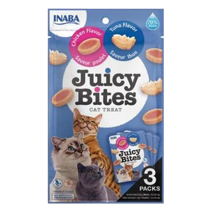 Pamlsok Inaba Juicy Bites cat Tuniak & Kura 3 x 11,30 g