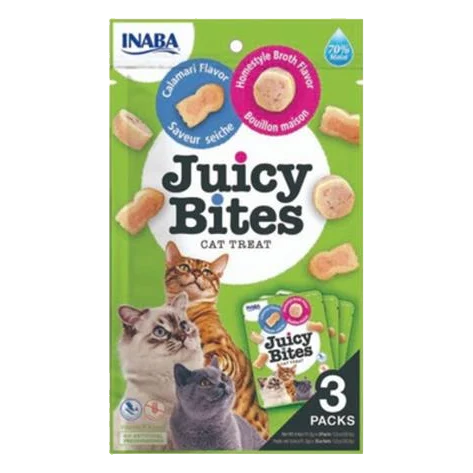 Pamlsok Inaba Juicy Bites cat Vývar & Kalamáre 3 x 11,30 g