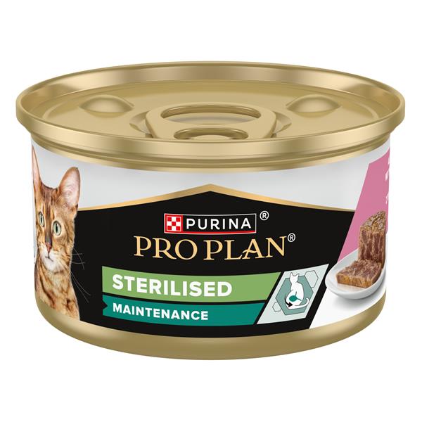 ProPlan MO Cat Adult sterilised terina s tuniakom a lososom konzerva 24x85 g