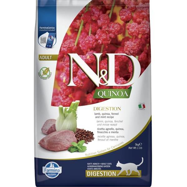 Farmina N&D cat QUINOA (GF) adult, digestion, lamb & fennel 5 kg