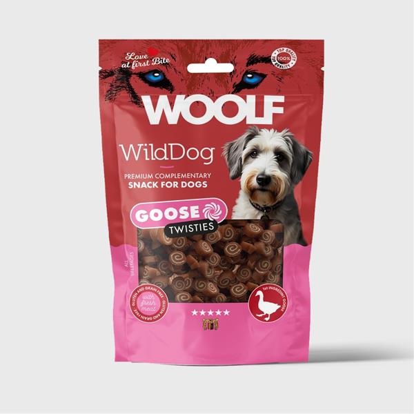 Pamlsok WOOLF WildDog Goose & Cod Twisties 100 g
