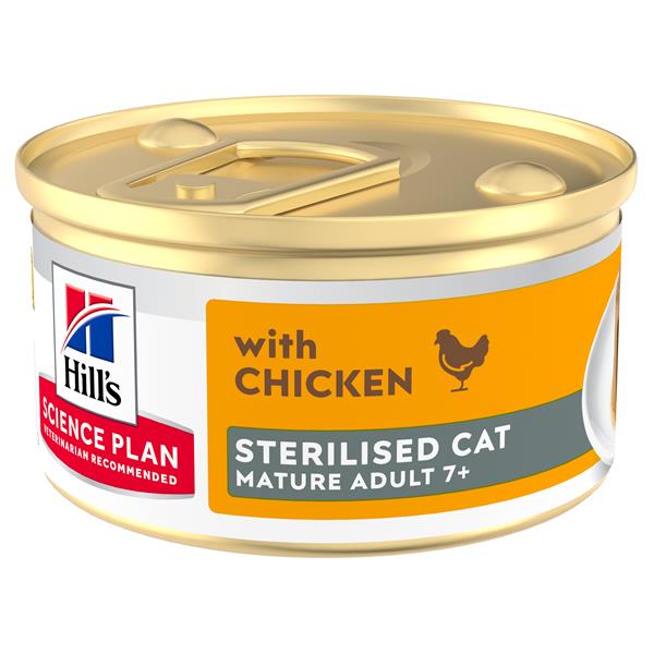 HILLS SP Fe Adult Senior Sterilised Pena Kura Konzervy 12 x 85 g