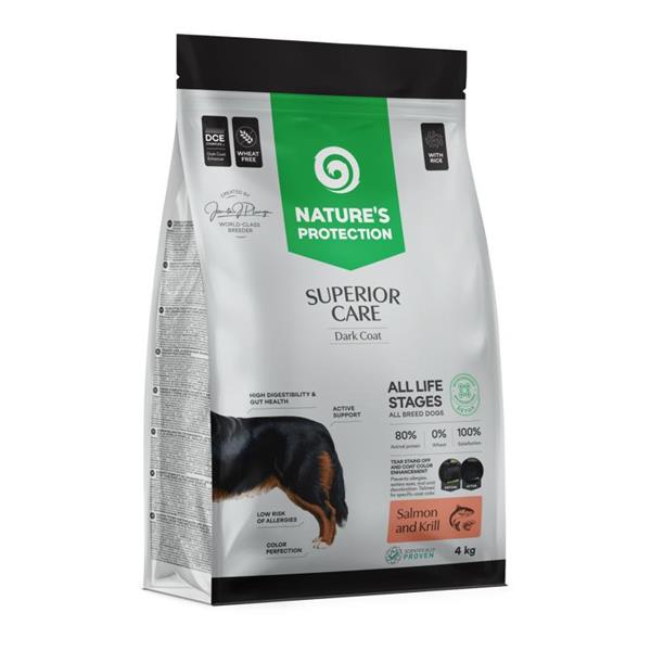 Natures P Superior care dark coat dog salmon&krill&rice all sizes breeds 4 kg