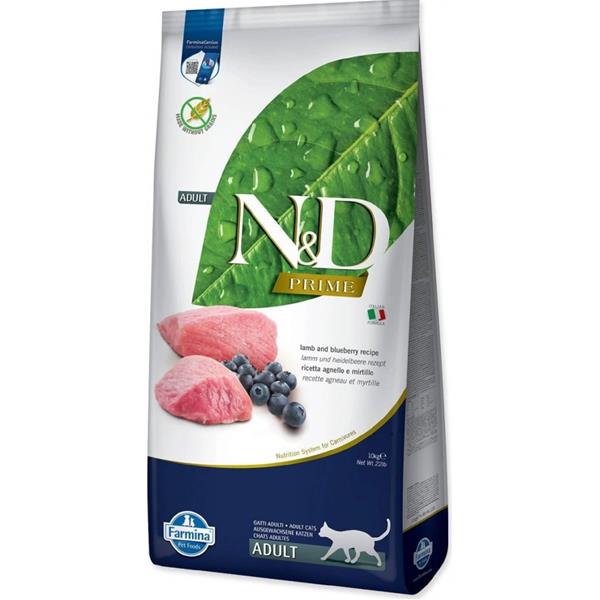 Farmina N&D cat PRIME (GF) adult, lamb & blueberry 10 kg