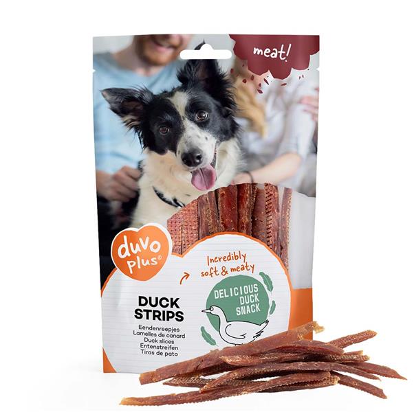 Pamlsok DUVO+ Meat! Prúžky kačacie 80 gr