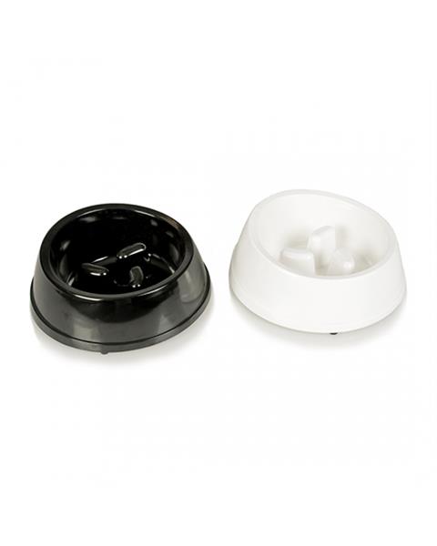 Miska DUVO+ melamínová, lesklá, čierna/biela, priemer 19 cm, L - 1400 ml