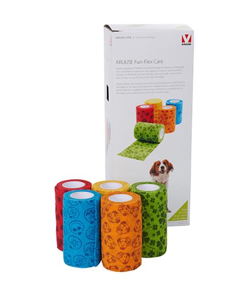 Bandáž KRUUSE Fun-Flex Care 10 cm x 4,5 m, 10 ks