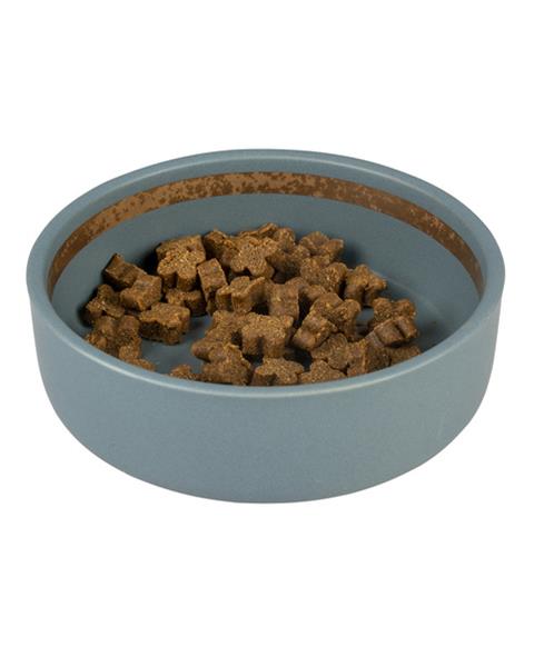 Miska DUVO+ glazovaná keramická, kamenná modrá 350ml - 12,7x12,7x4,5cm