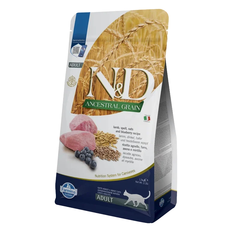 Farmina N&D cat AG adult, lamb, spelt, oats & blueberry 1,5 kg