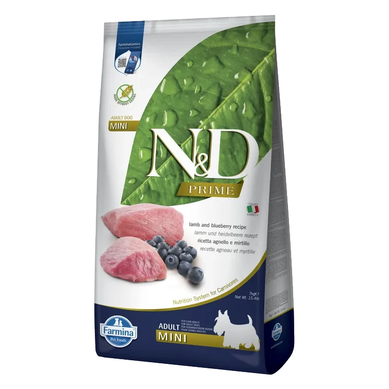 Farmina N&D dog PRIME (GF) adult mini, lamb & blueberry 7 kg