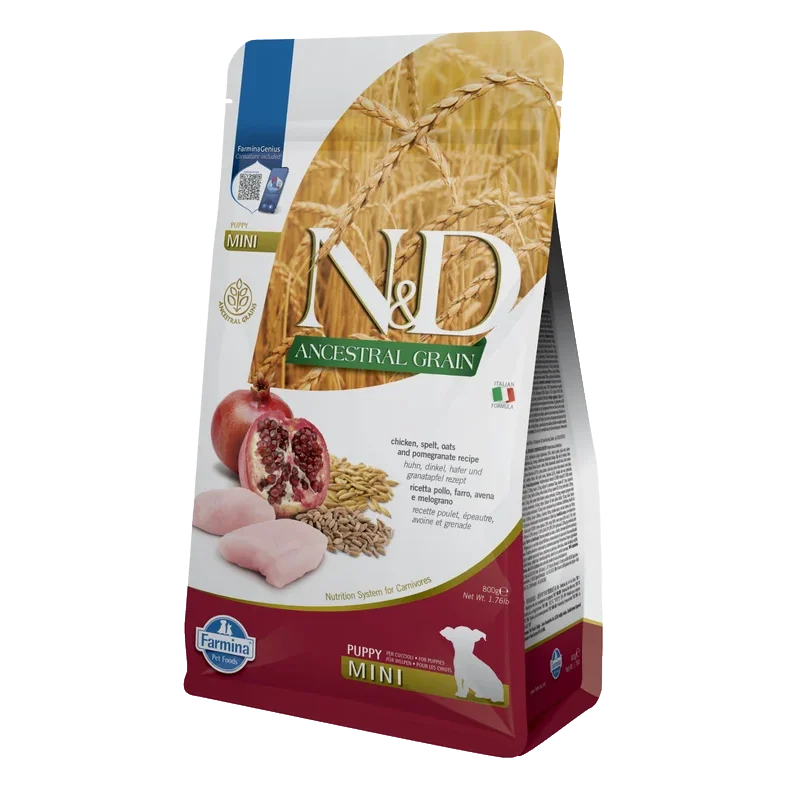 Farmina N&D dog AG puppy mini, chicken, spelt, oats & pomegranate 0,8 kg