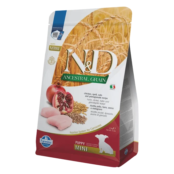 Farmina N&D dog AG puppy mini, chicken, spelt, oats & pomegranate 2,5 kg