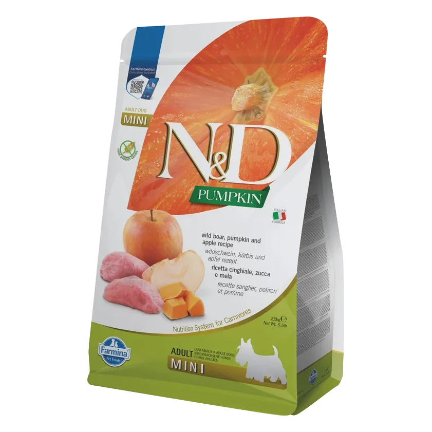 Farmina N&D dog PUMPKIN (GF) adult mini, boar & apple 2,5 kg